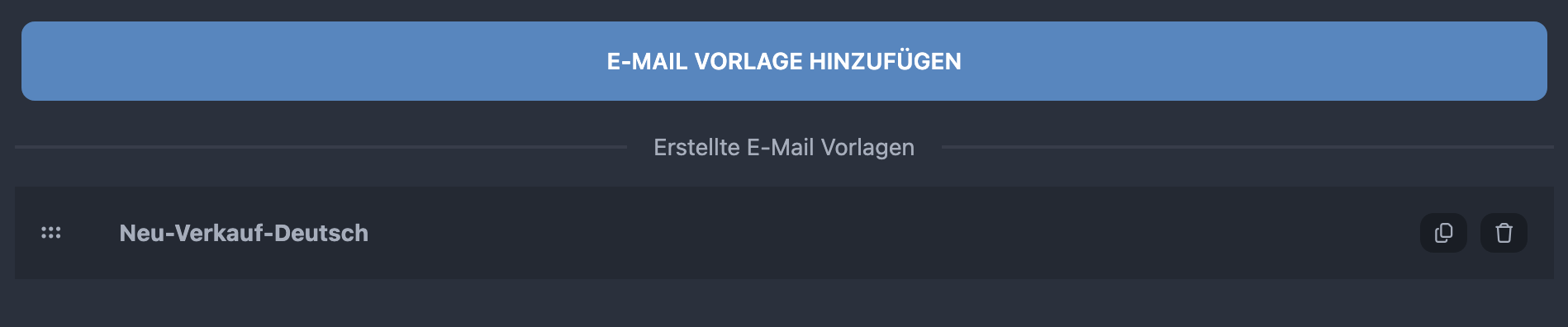 E-Mail-Vorlagen Übersicht