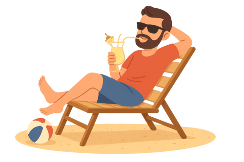 Person chillt am Strand